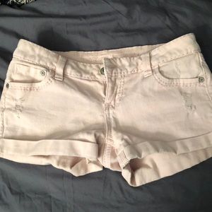 Light pink jean shorts